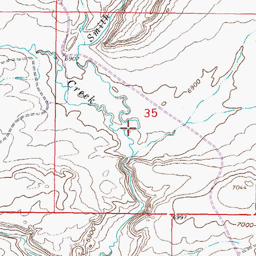 Topographic Map of Smith Creek, WY