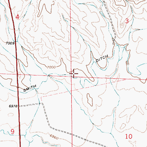 Topographic Map of Smith Ditch, WY