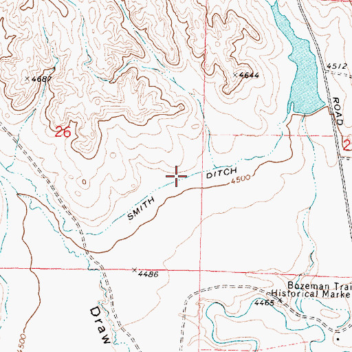 Topographic Map of Smith Ditch, WY