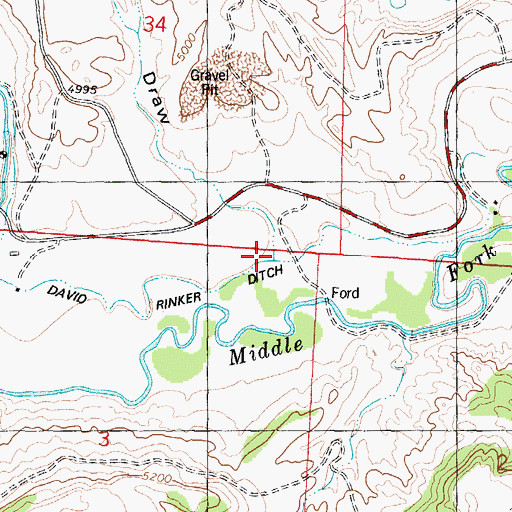 Topographic Map of Smith Draw, WY
