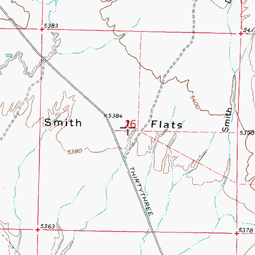 Topographic Map of Smith Flats, WY