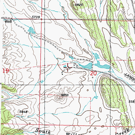 Topographic Map of Smith Ranch, WY