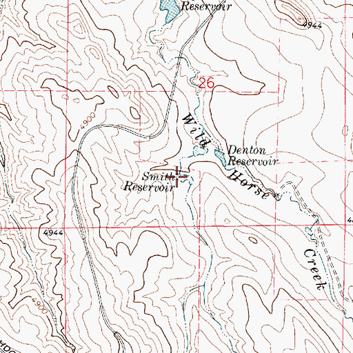 Topographic Map of Smith Reservoir, WY