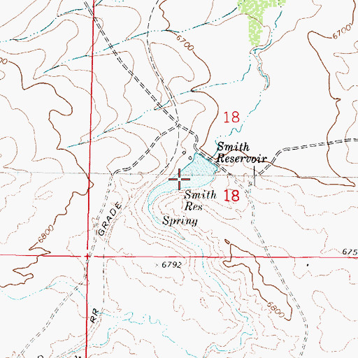 Topographic Map of Smith Reservoir, WY