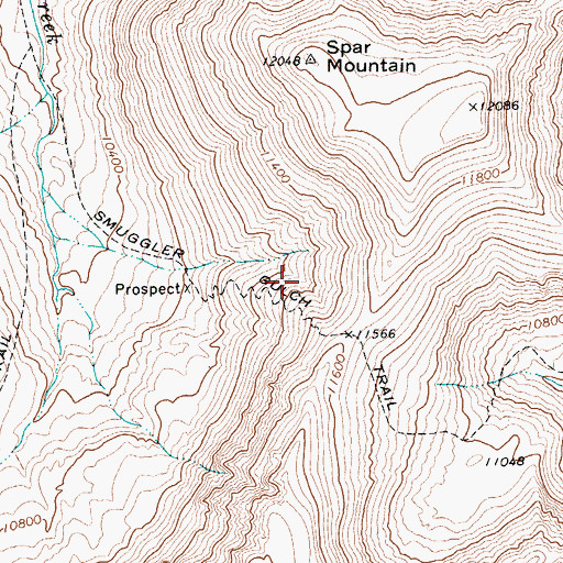 Topographic Map of Smuggler Gulch Trail, WY