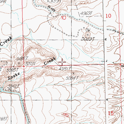 Topographic Map of Snake Creek, WY