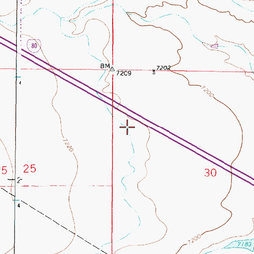 Topographic Map of Snake Ditch, WY