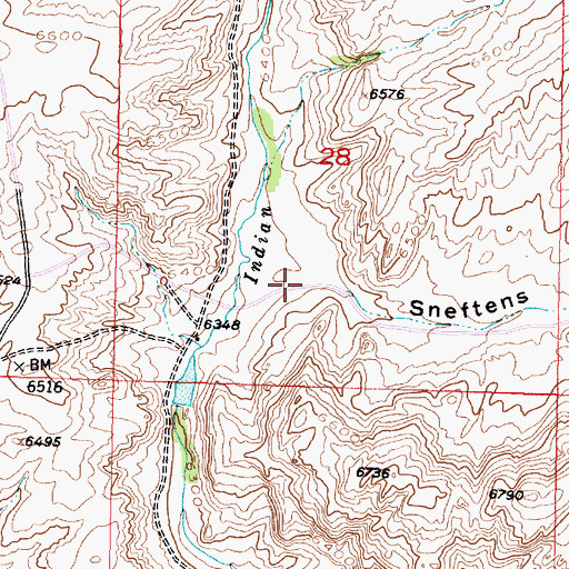 Topographic Map of Sneftens Draw, WY