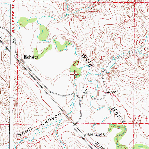 Topographic Map of Snell Canyon, WY
