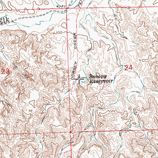 Topographic Map of Snoopy Reservoir, WY