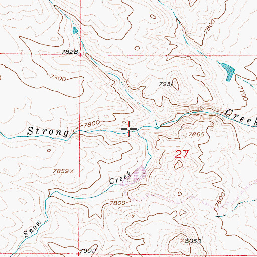 Topographic Map of Snow Creek, WY
