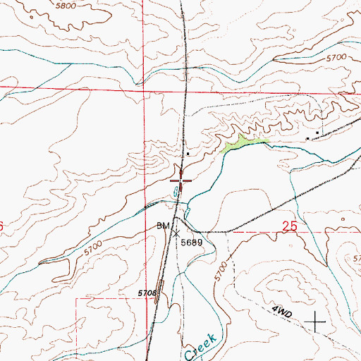 Topographic Map of Snow Ranch, WY