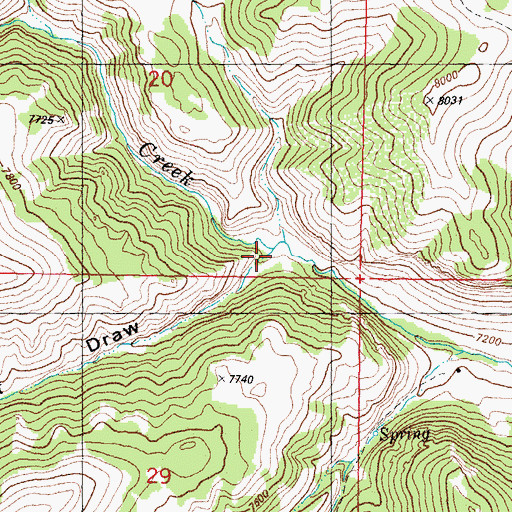 Topographic Map of Snowdrift Draw, WY