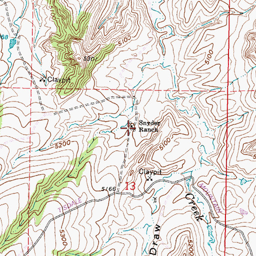 Topographic Map of Snyder Ranch, WY