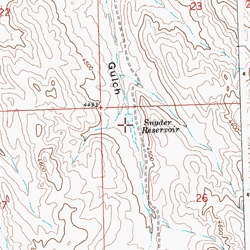 Topographic Map of Snyder Reservoir, WY