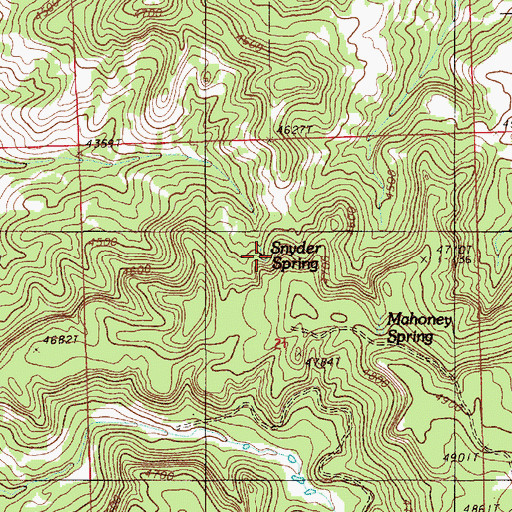 Topographic Map of Snyder Spring, WY