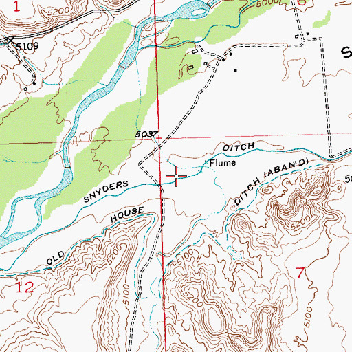Topographic Map of Snyders Ditch, WY