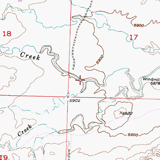 Topographic Map of Soap Creek, WY