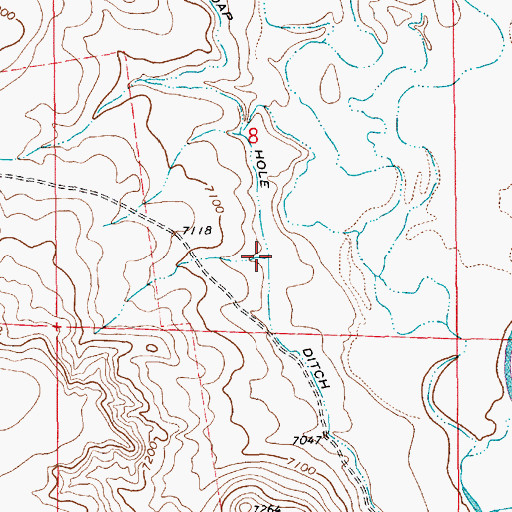 Topographic Map of Soap Hole Ditch, WY