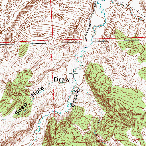 Topographic Map of Soap Hole Draw, WY