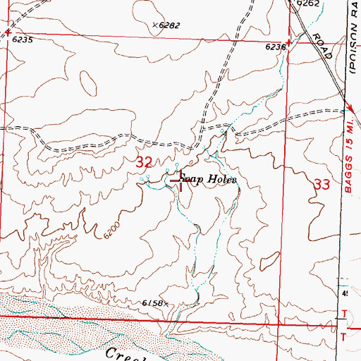 Topographic Map of Soap Holes, WY