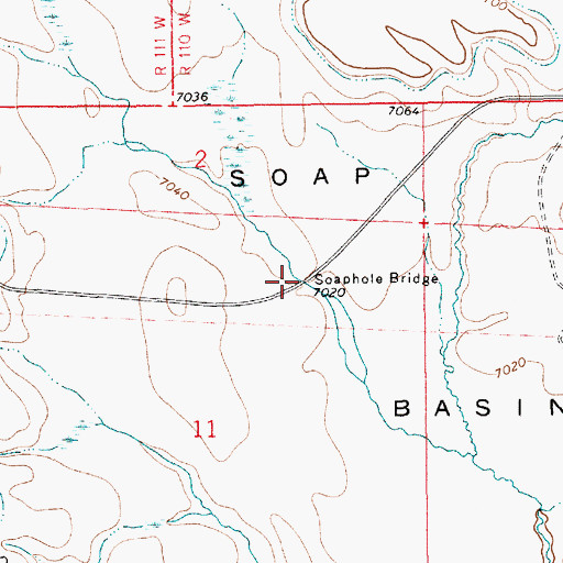 Topographic Map of Soaphole Bridge, WY