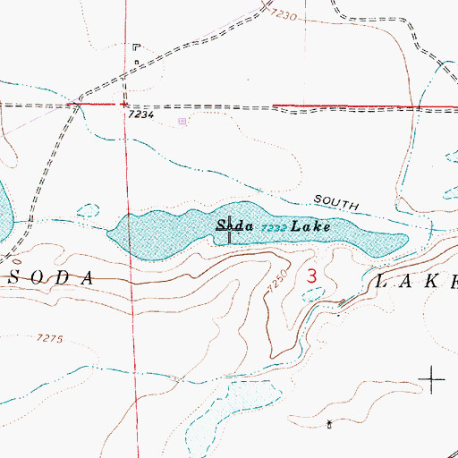 Topographic Map of Soda Lake, WY