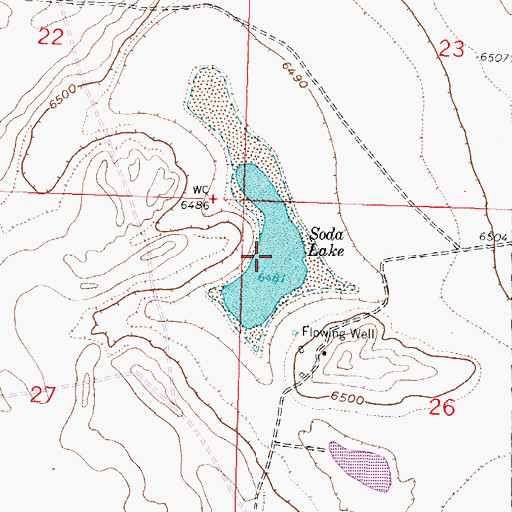 Topographic Map of Soda Lake, WY