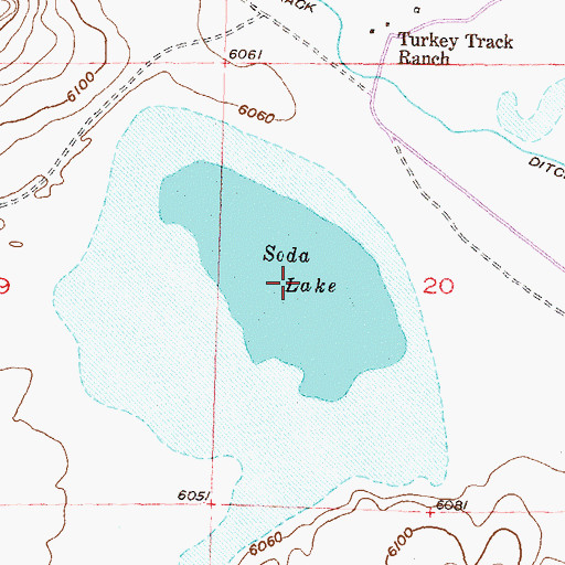 Topographic Map of Soda Lake, WY