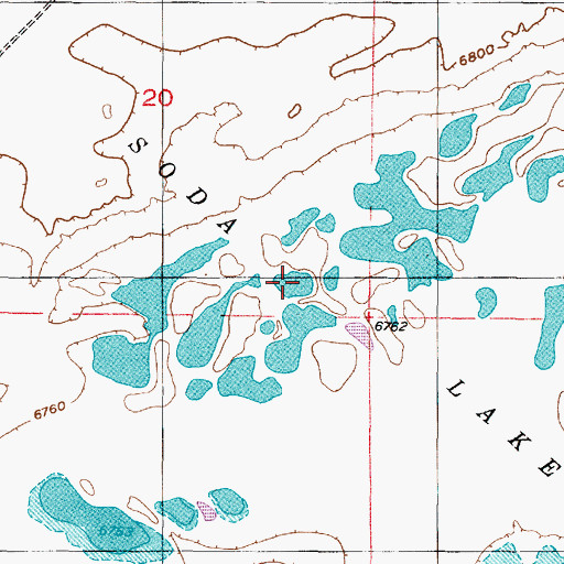 Topographic Map of Soda Lakes, WY