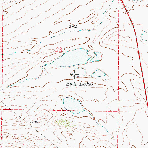 Topographic Map of Soda Lakes, WY