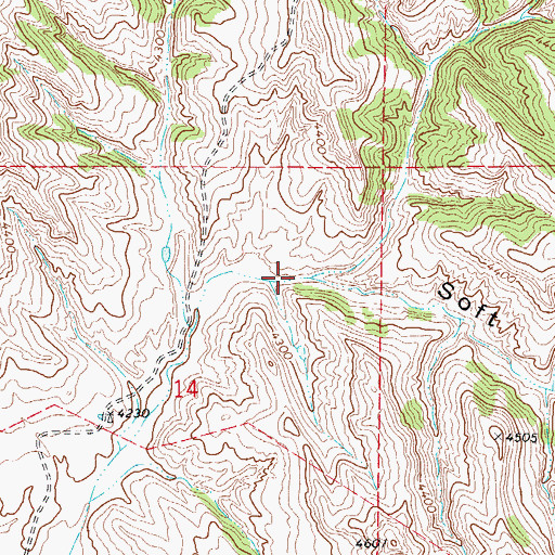 Topographic Map of Soft Water Draw, WY