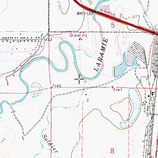 Topographic Map of Soldier Creek, WY