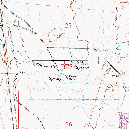 Topographic Map of Soldier Spring, WY