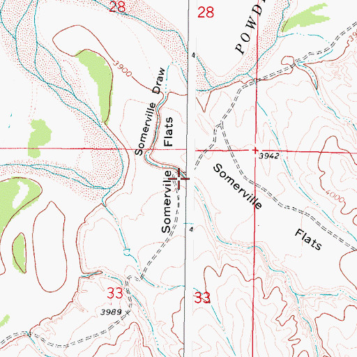 Topographic Map of Somerville Draw, WY