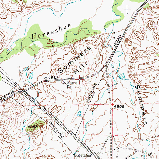 Topographic Map of Sommers Hill, WY