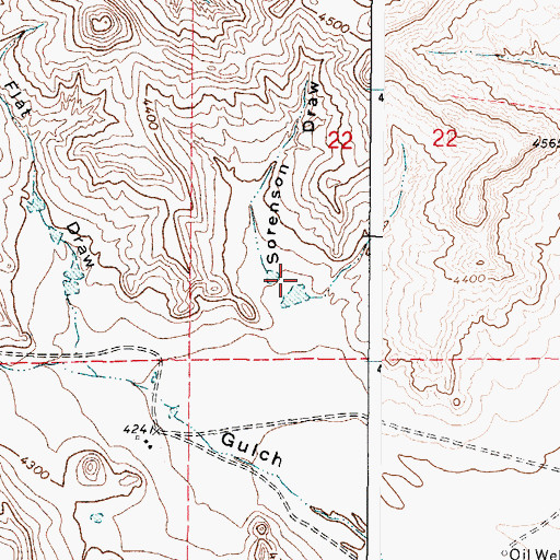 Topographic Map of Sorenson Draw, WY