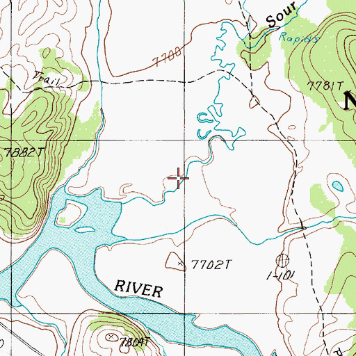 Topographic Map of Sour Creek, WY