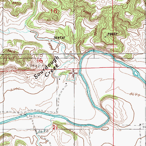 Topographic Map of Sourdough Creek, WY