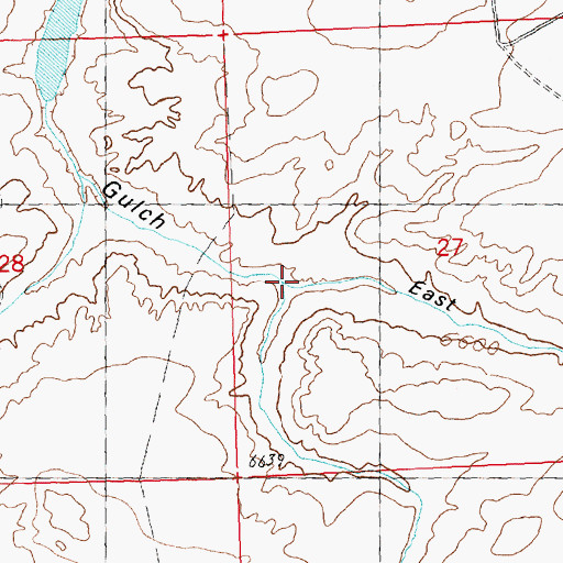 Topographic Map of Sourdough Gulch, WY