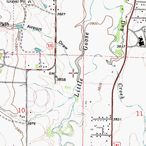 Topographic Map of South Airport Draw, WY