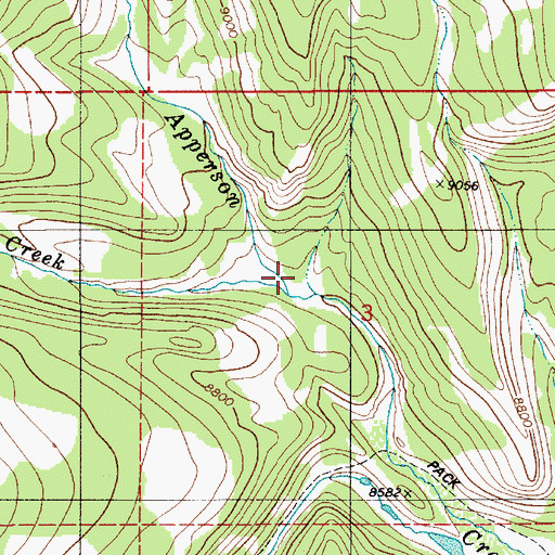Topographic Map of South Apperson Creek, WY