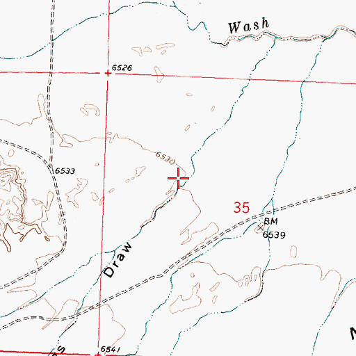 Topographic Map of South Barrel Springs Draw, WY