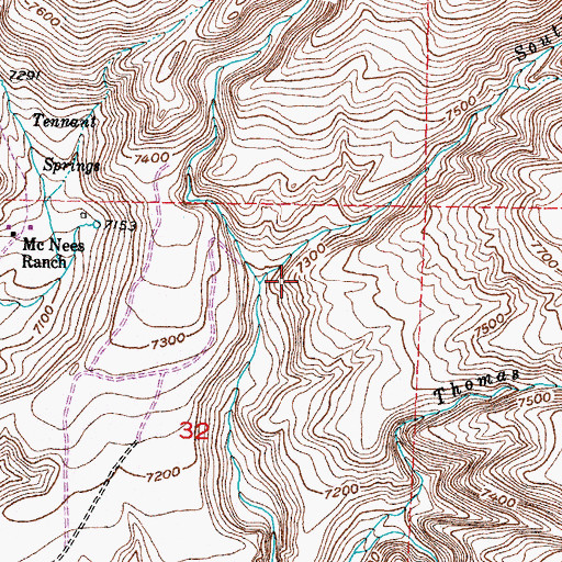 Topographic Map of South Beaver Creek, WY
