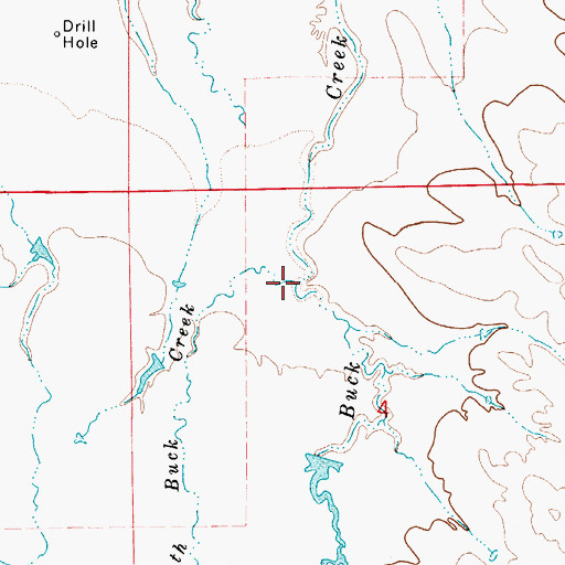 Topographic Map of South Buck Creek, WY