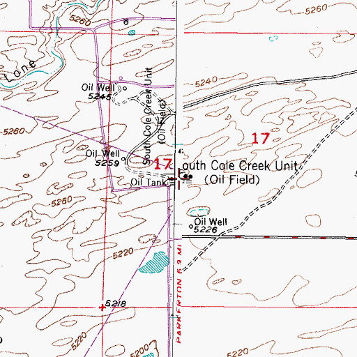 Topographic Map of South Cole Creek Unit, WY