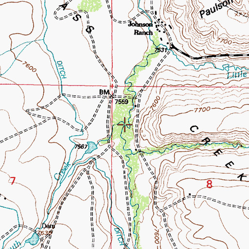 Topographic Map of South Creek, WY
