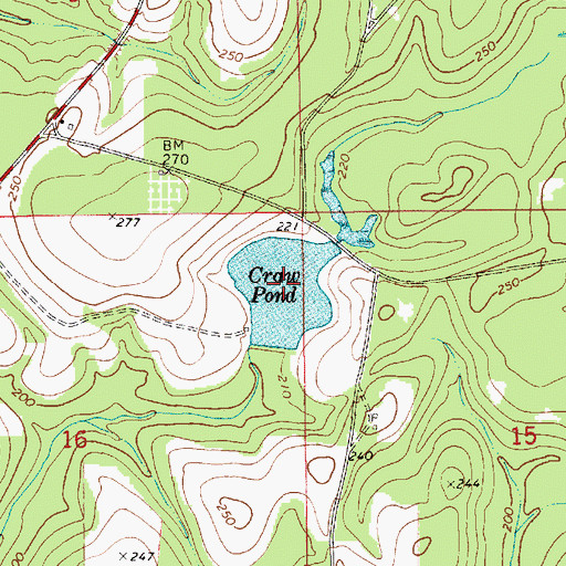 Topographic Map of Craw Pond, AL