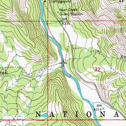 Topographic Map of South Doe Creek, WY