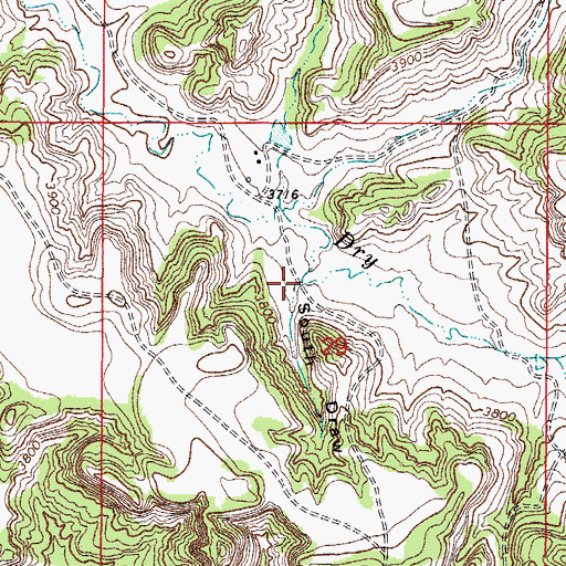 Topographic Map of South Draw, WY
